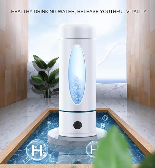 Hydrogen Water Bottle with Indicator Light, Real 4000ppb, SPE/PEM Technology, Equipped with Advanced Dirt Prevention Mode, Portable Hydrogen Water Generator with Food-Grade Material (Black Bag)