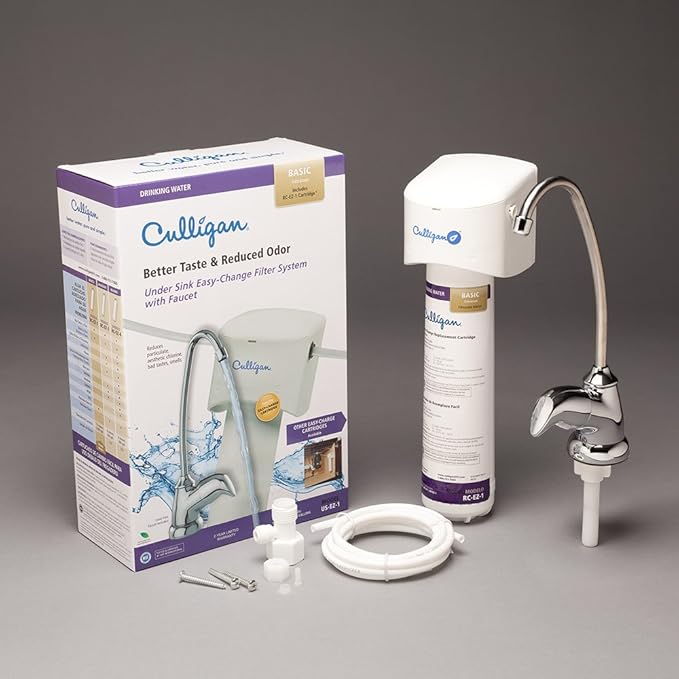 Culligan US Change Under-Sink Drinking Water System with Dedicated Faucet and Filter, EZ-1 (Good Filtration), Chrome