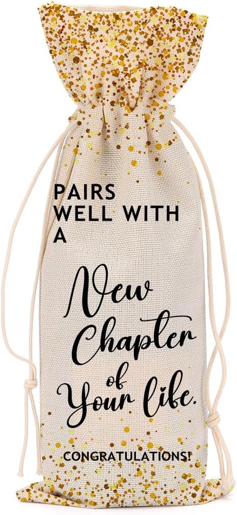 Farewell Gifts for Coworkers Leaving Job Going Away Gift Wine Bag New Beginnings New Job Gifts for Women Men Friend Congratulations Retirement Engagement Wine Bags