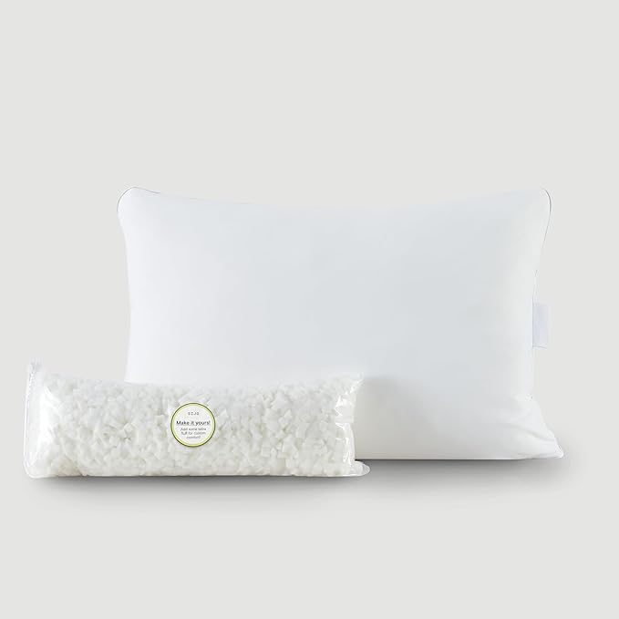 Sijo Premium Adjustable Bed Pillow, Lasting Cooling Surface, Shredded Memory Foam Pillows, Medium Firm, Perfect for Back, Side and Stomach Sleeper (Queen)