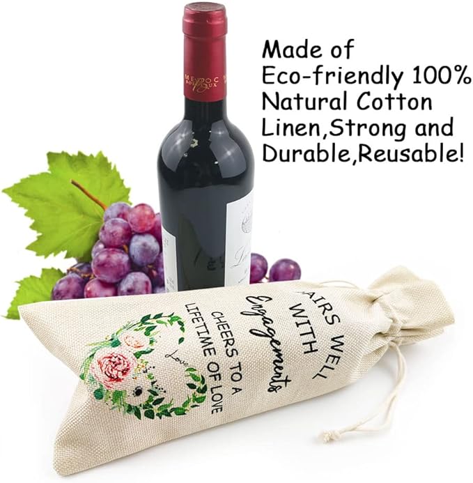 LANBAIHE Engagements Wine Bag, Gift for Getting Engaged, Couple, Gifts For Bride, Engagements, Wedding Wine Gift Bag