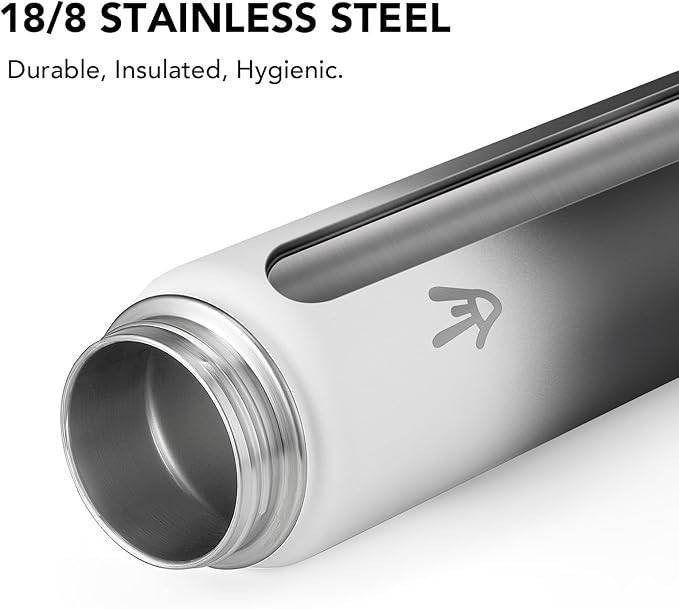 Enerbone Insulated Water Bottle, 32 oz Stainless Steel Water Bottles with Carrying Strap, Double-Wall Vacuum Insulation Thermos, Leakproof Sports Bottle with Straw, Keep Drinks Hot or Cold for Hours