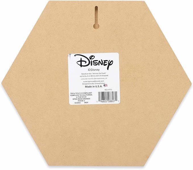 Open Road Brands Disney Winnie The Pooh and Piglet Love You Beary Much Wood Wall Decor - Adorable Winnie The Pooh Sign for Kids' Bedroom or Nursery