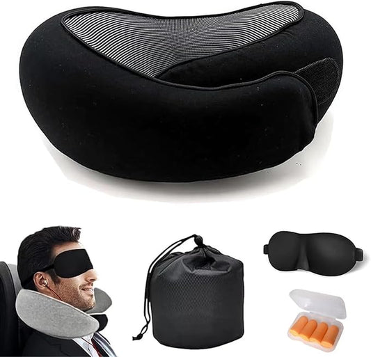 Travel Neck Pillows for Airplanes 2024 New Travel Pillow Neck Travel Pillow Memory Foam Airplane Pillow Soft Airplane Neck Pillow(Black)