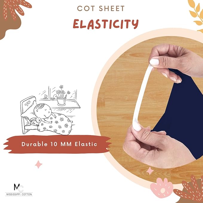 Pack of 6 Cot Sheet for Daycare Preschool Cot Bed -Polyblend Fabric with Corner Elastic Cots Sheets Fits On 22" X 52" Inches Size Toddler and Preschool Daycare Cot Navy Blue 22 X 52 Size