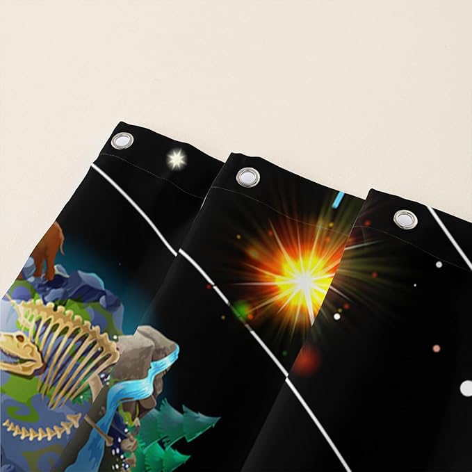 AILONEN Solar System Shower Curtains,Star Trek Bath Curtains for Bathroom Decor,Planet Galaxy Polyester Waterproof for Bathroom with 12 Hooks,36" W*72" H