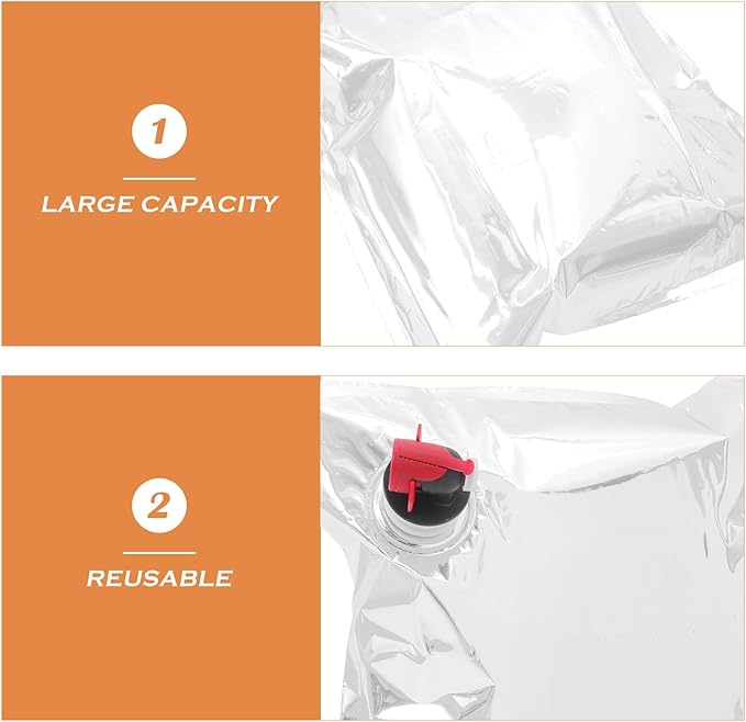 MAGICLULU 10pcs Wine Purse Refill Bags Refill Bladders 5L Wine Purse Replacement Bags Refill Dispenser Bag Refillable Wine Replacement Storage Pouch with Spout for Wine