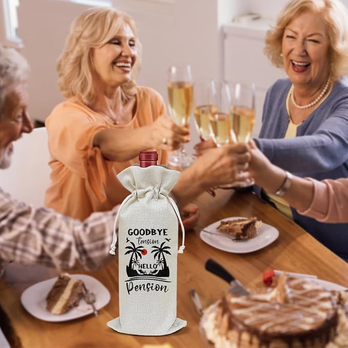 Retirement Wine Bag, Farewell Gifts Retirement Gifts for Women Men Coworkers Colleagues Grandma Grandpa, Party Favor Wine Champagne Gift Bag With Drawstring -17