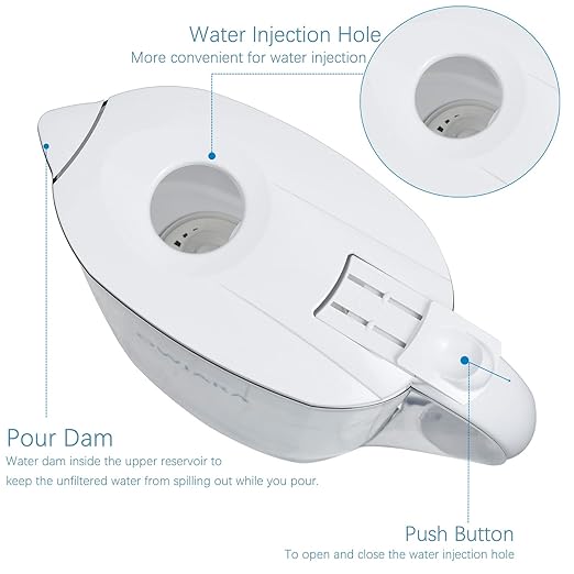 Water Filter Pitchers for Drinking Water with Activated Carbon Filter,10 Cup 150 Gallon Filter Water Pitcher, BPA Free and Removes Fluoride, Chlorine, Lead, PFAS, PFOA