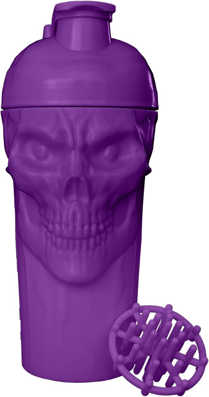 JNX SPORTS The Curse! Skull Shaker Bottle, 24-Ounce, Grape Limited Edition, Supplement Mixer with Classic Loop Top