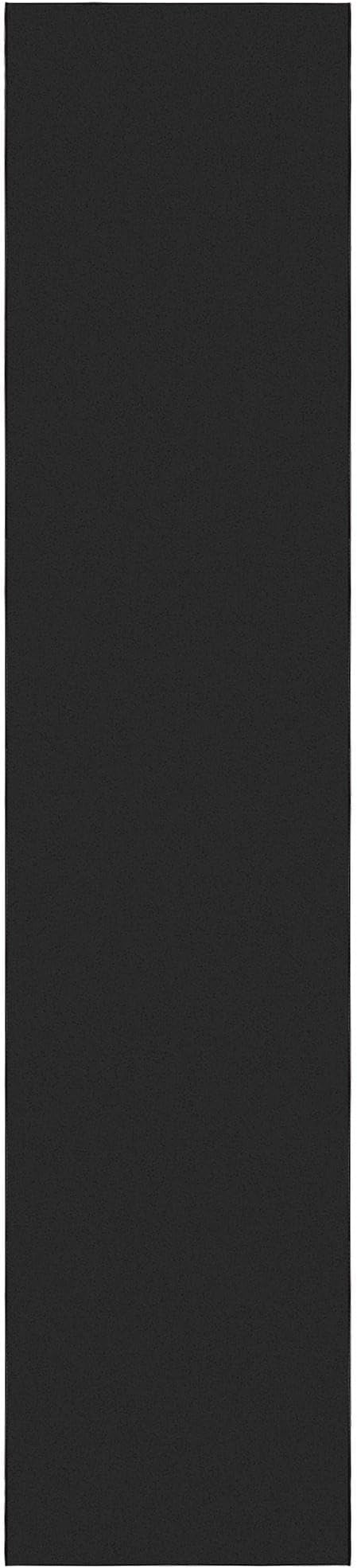 Machine Washable Modern Solid Design Non-Slip Rubberback Traditional Runner Rug for Hallway, Kitchen, Bedroom, Living Room, 2'7" x 12', Solid Black