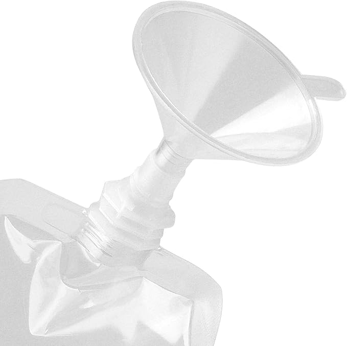 50 Pieces 8 x 4 Inch Plastic Drink Pouches, 16oz Plastic Flasks with Screw Cap and Funnel Flask Pouch for Party, Travel and Outdoor Use, BPA Free, Clear