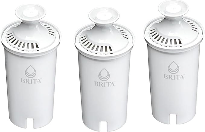 Standard Water Filter, Water Filter Replacement for Water Filter Pitcher and Dispensers, Replace 1,800 Plastic Water Bottles of 500 mL Per Year, Lasts Two Months or 40 gallons, 3 count