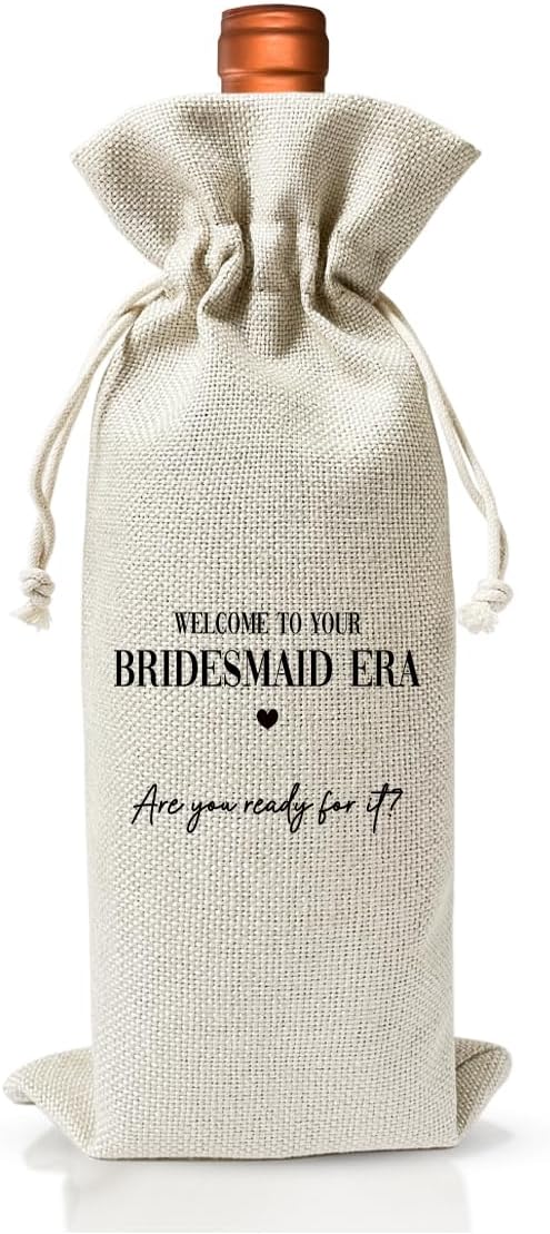 Bridesmaid Wedding or Engagement Gift Wine Bag For BFF Best Friend, Wedding Party or Bachelorette Party or Bridal Shower Party Favor Supply Gift, Proposal Gift, Bridal Party Gift for Bridesmaid Boxes