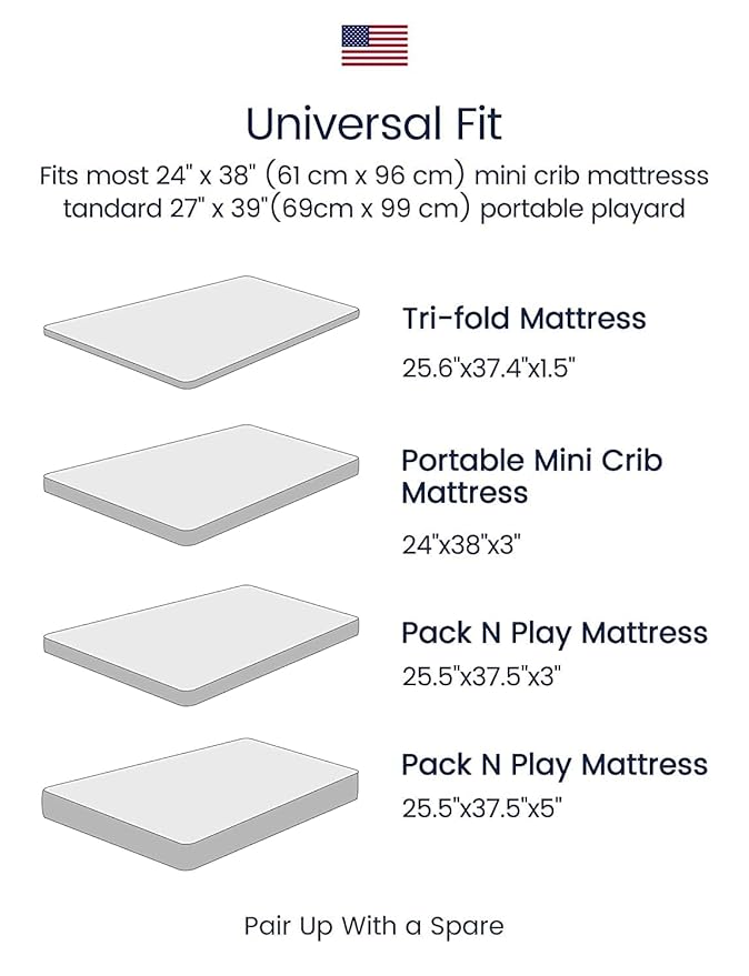 TotAha Pack and Play Sheets Fitted, Buttery Soft Dinosaur Mini Crib Sheets Boy, Stretchy Graco Pack n Play Mattress Sheet, 2-Pack Universal Fit Playard Mattress Cover, All-Season Jersey-Knit