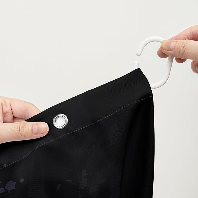 AILONEN Black Rose Shower Curtain for Women,Music Rose Bath Curtain for Bathroom Decor,Red and Black Art Polyester Waterproof for Girls with 12 Plastic Hooks,72" W*72" H Black