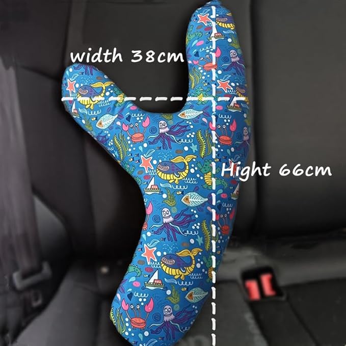 Car Travel Pillow for Kids Adults Soft Neck Pillow Head and Body Support Pillow Breathable Seat Pillow Car Aircraft Travel Pillow Neck Support Pillow Cushion for Long Journey Travel Accessories