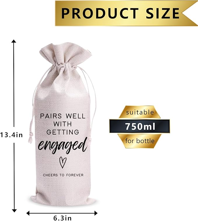 Pairs Well With Getting Engaged Mr and Mrs Wedding Gift Engagement Gift Bag For Couples bride/him/her Newly Engaged Gift Wine Tote Bridal Shower Gift