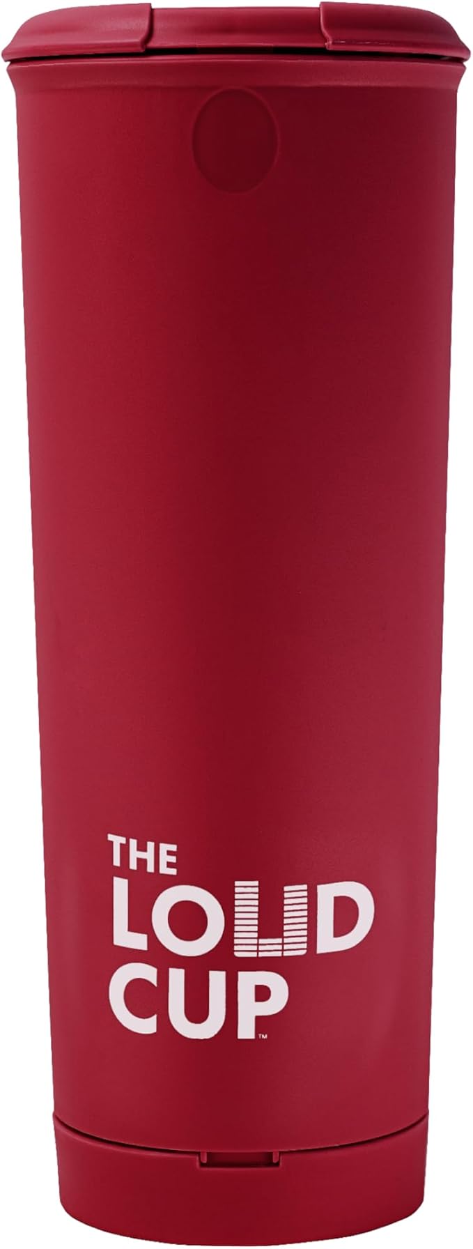 The LoudCup 20 oz Tumbler + Integrated Stadium Horn (Cardinal Maroon) - Reusable Water Bottle for Sports Fans - Worlds Loudest Cup for Noisy Fans on Game Day & Tailgating
