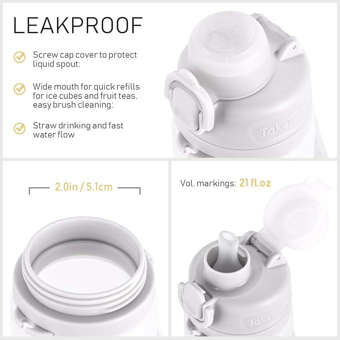 Collapsible Water Bottles 20oz, Leak Proof, BPA-Free, Foldable Silicone Travel Water Bottle with Straw Strap for Cycling, Hiking, Outdoors