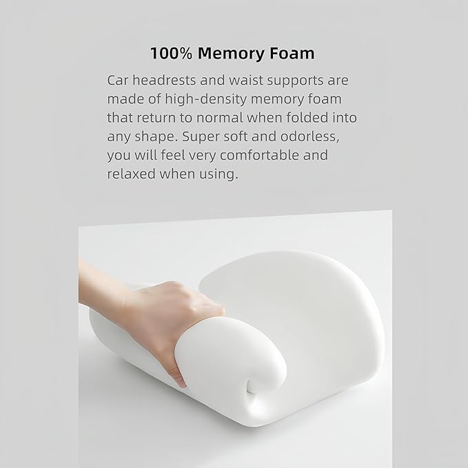 Car Seat Back Support and Car Neck Pillow Kit, Ergonomic Design headrest Lumbar Support for Neck Back Pain Relief Improve Sitting Posture (Black)