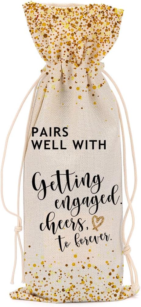Engagement Gifts for Couples Bridal Shower Gifts Wine Bag Bachelorette Gifts for Bride Fiance Gifts for Women Men Friend Bachelorette Party Mrs Gifts Wine Bags