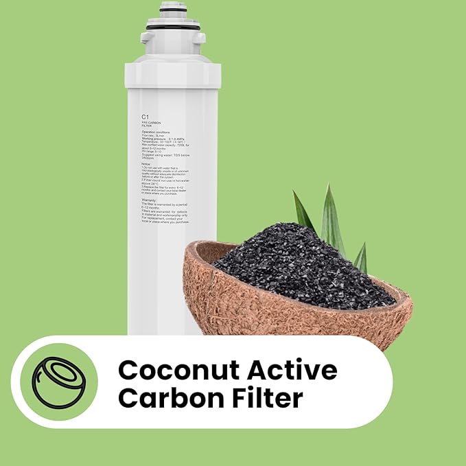 Comfee' POU-F Filter, 2 Stage Replacement Filters For All Comfee Bottleless Water Coolers, Pack of 1 PP Filter and 1 Activated Carbon Filter