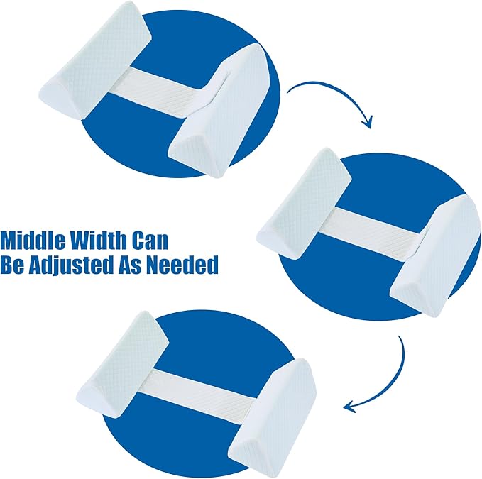 HOMBYS Memory Foam Sleep Position Training Pillow, Body Supportive Trainer Pillow for Back Sleeper Side Sleeper, Adjustable Body Pillow - White