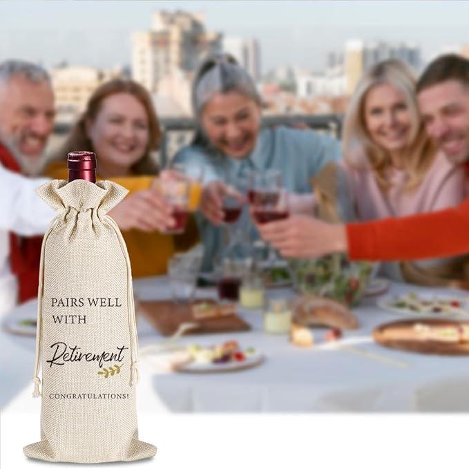 Retirement Gifts for Woman Men, Pairs Well With Retirement Wine Bag, Retirement Gifts Leaving Gifts for Colleagues BBF Boss Doctors Nurse Teachers Retirees, 1 Wine Bag with 1 Funny Retirement Card