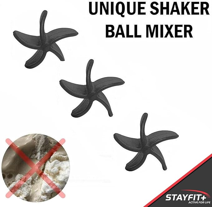 Stayfit Classic Loop Top Protein Shaker Bottle, 24-Ounce Pack of 3, Great for The Gym, Traveling, and Work, Comes with 3 Mixing Balls to Easily Mix Protein (Smoke)