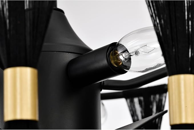 Lutz 16 Inch Matte Black and Gold Modern Fandelier