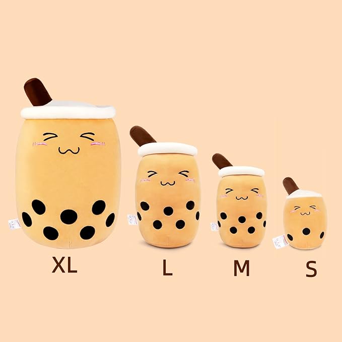 Niuniu Daddy Boba Tea Plush 20in Large/Giant/Jumbo Bubble Tea Stuffed Animals Plush Toy Pillow Cute Cuddle Stuffed Milk Tea Cuddle Pillow Food Plushies for Kids Gift