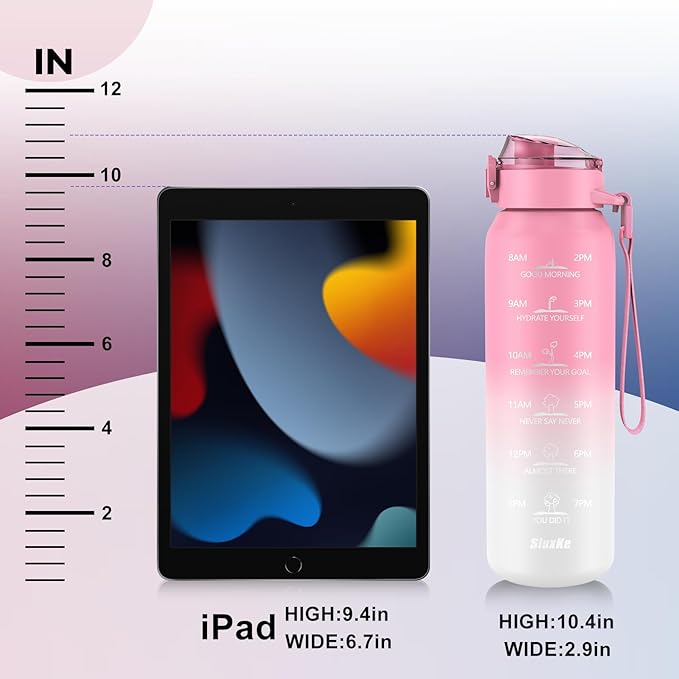 Sports Water Bottle 18/10 Stainless Steel 32oz with 2Lids, 1000ml Insulated Water Bottle Double Walled with Handle, Metal Canteen Keep Cold 48H Hot 24H for Men, Women & Kids
