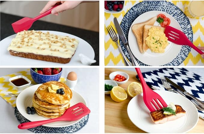 Kids Cooking Utensils Set - 5-Piece Kids Kitchen Tools - Safe Kids Baking Set - Food Grade Toddler Chef Supplies - Gender Neutral Silicone Cookware Kit with Spatula