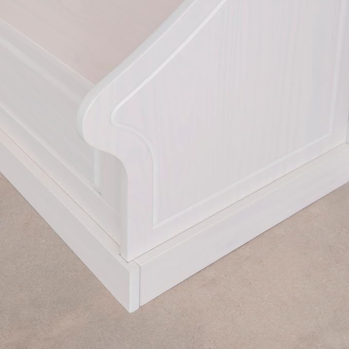 Linon Harris White Corner Breakfast Nook - Nook Only, Table is NOT included! 20.88D x 61.88W x 36.63H in