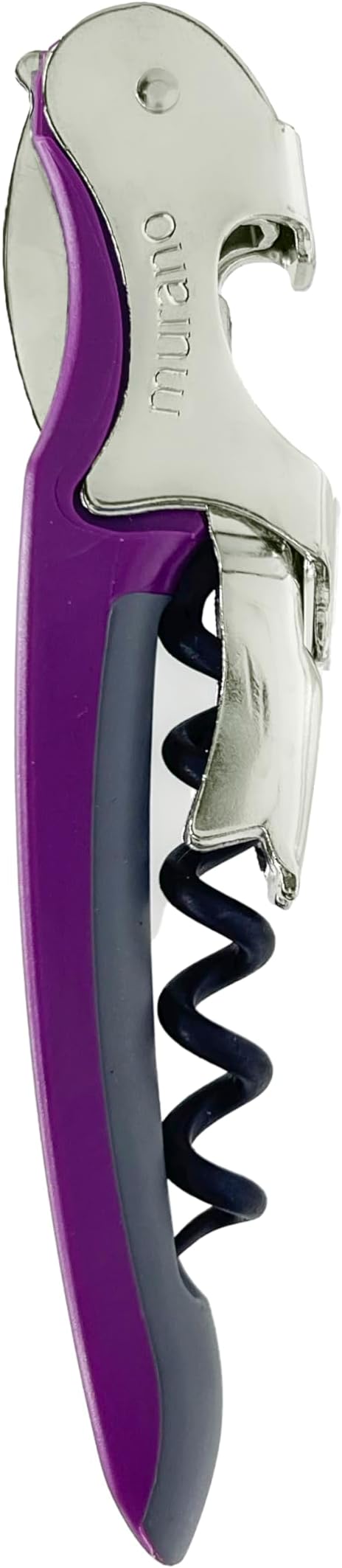 Franmara Soft-Touch Murano Two-Step Waiter Corkscrew with Nonstick Spiral (Purple)