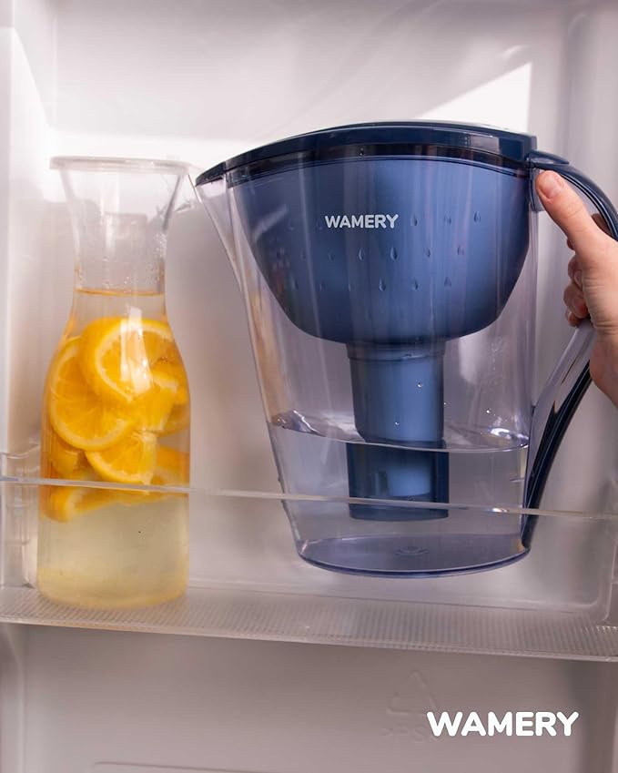 Alkaline Water Filter Pitcher 8 Cup, Free Filter Cartridge Included, Increases Water pH, Removes Lead, Chlorine, Copper. Fast Filtration, Water Purifier Pitcher
