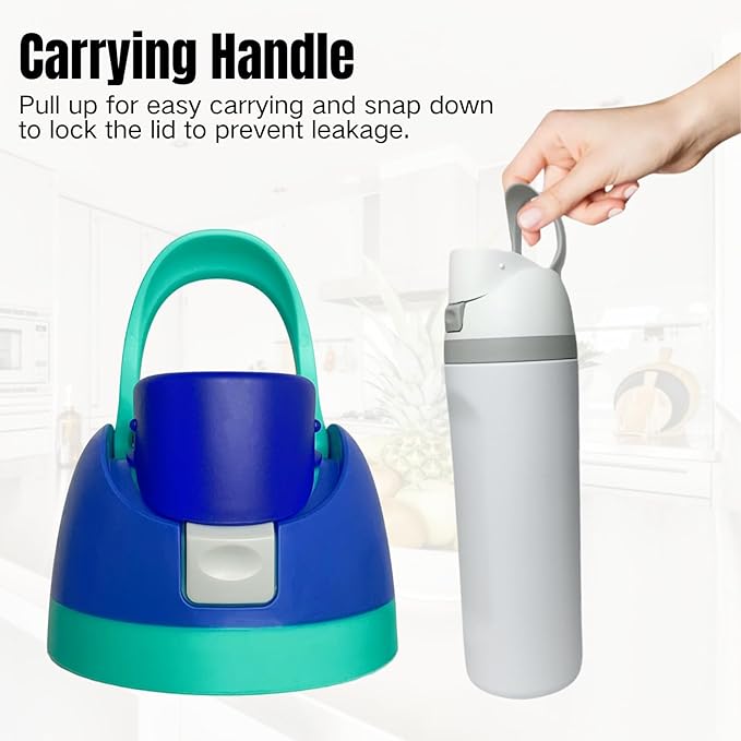 Replacement Cap for Owala Freesip, One Button Water Bottle Top Replacement Cap Compatible with Owala Cup, Replacement Accessories for Owala Free Sip 16oz 24oz 32oz 40oz, BPA-Free No Leak, Deep Blue