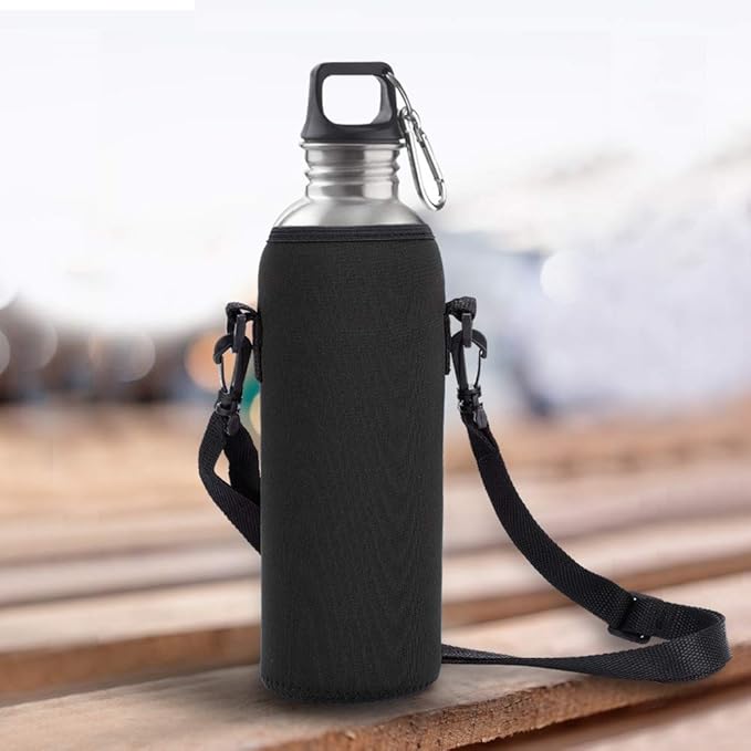 POCREATION Water Bottle Carrier,Insulated Neoprene Water Bottle Holder Bag Case Pouch Cover 1000ML, Shoulder Strap, Great for Stainless Steel and Plastic Bottles, Sport and Energy