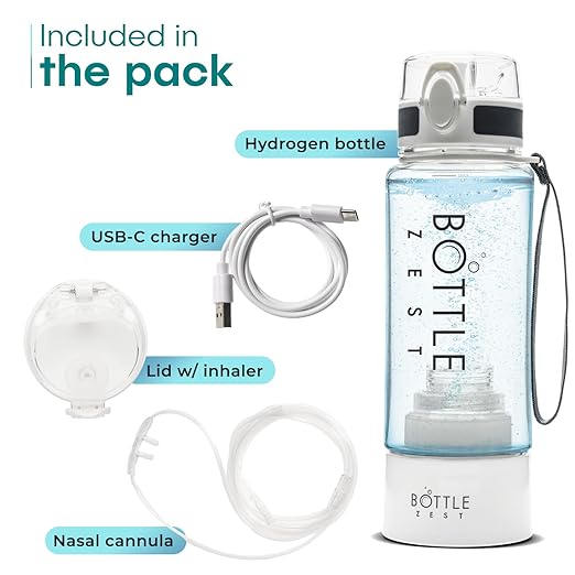 Hydrogen Water Bottle Generator Flip-Top, 380ML, 3000 PPB, SPE PEM Tech, 2-in-1 Tumbler w/Lid, BPA Free, Odorless & Chlorine-Free