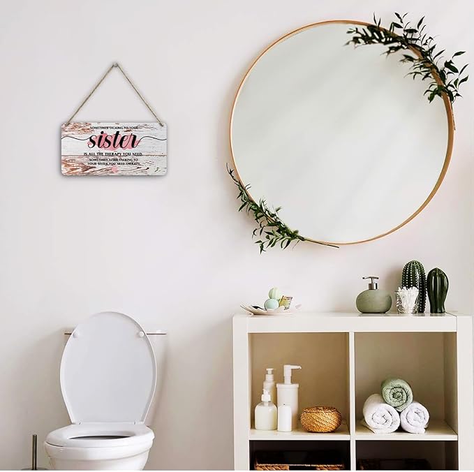 Gifts for Sister Funny Wooden Sign for Home Therapy Wall Art Rustic Wall Hanging Plaque Sign for Counseling Therapy Office Bedroom Home Pub Club Cafe Cottage Garage Front Door Entryway Hallway