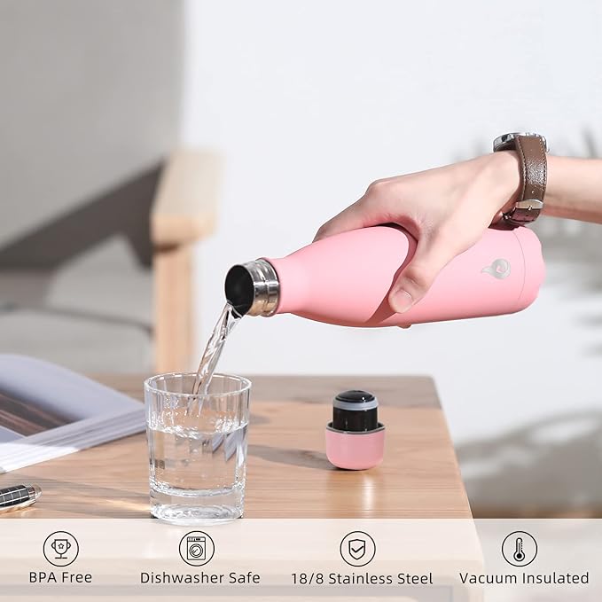 BJPKPK Stainless Steel Water Bottles 17oz Insulated Water Bottle Dishwasher Safe Sports Water Bottles for Travel-Yellow