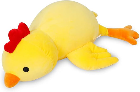 Weighted Chick Plush, 24" 4.2 lbs Weighted Stuffed Animals, Cute Plushie Dolls Throw Pillow Birthday for Children Kids Adults