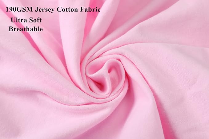 Bassinet Sheets Compatible with SNOO Smart Sleeper, Dream On Me Lacy Portable and Safety 1st Sleeper Bassinet, 2 Pack, 100% Jersey Knit Cotton 190GSM, Ultra Soft Breathable, Floral and Pink