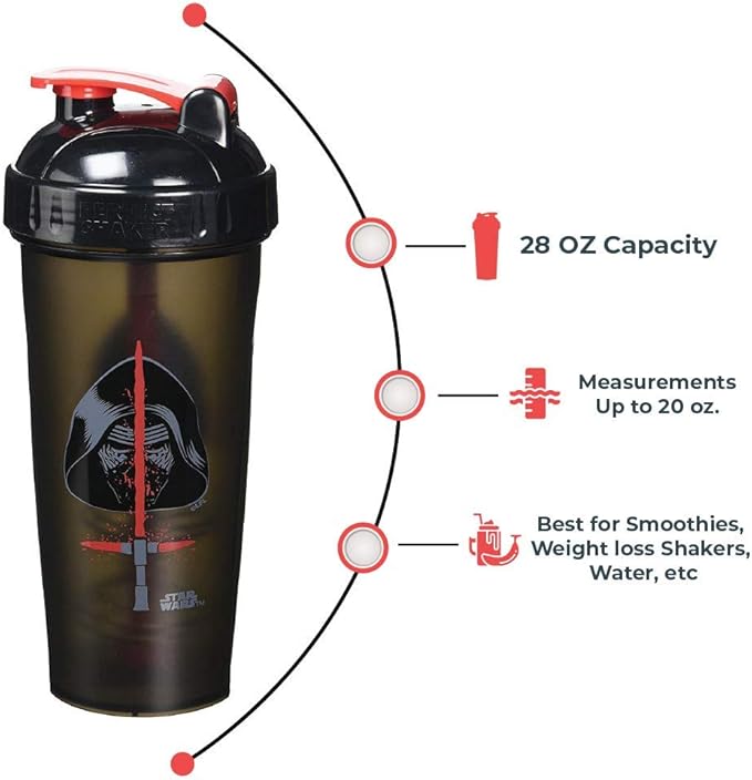 Performan PerfectShaker Kylo Ren Shaker Bottle With Actionrod Mixing Technology