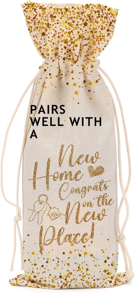 Housewarming Gifts New Home Cute House Warming Gifts Wine Bag Welcome Come Gifts for Women Men Lady Teacher Doctor Friend Daughter Congratulations Wine Bags