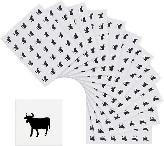 OLYCRAFT 2400pcs Beef Black Meal Stickers 0.4 Inch Cow Wedding Meal Stickers Food Choice Sticker Kitchen Stickers Beef Wedding Meal Indicator Stickers Meal Stickers for Place Card Wedding Supplies