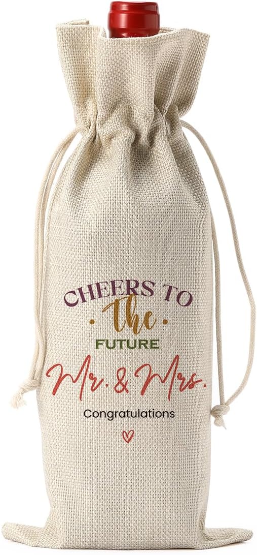 Wedding Shower Gifts Wine Bag, Bridal Shower Wedding Gifts, Bridal Shower Party Favors Wine Bags, Mr And Mrs Wedding Gifts, Cheers To The Future Mr And Mrs Wine Bottle Bag