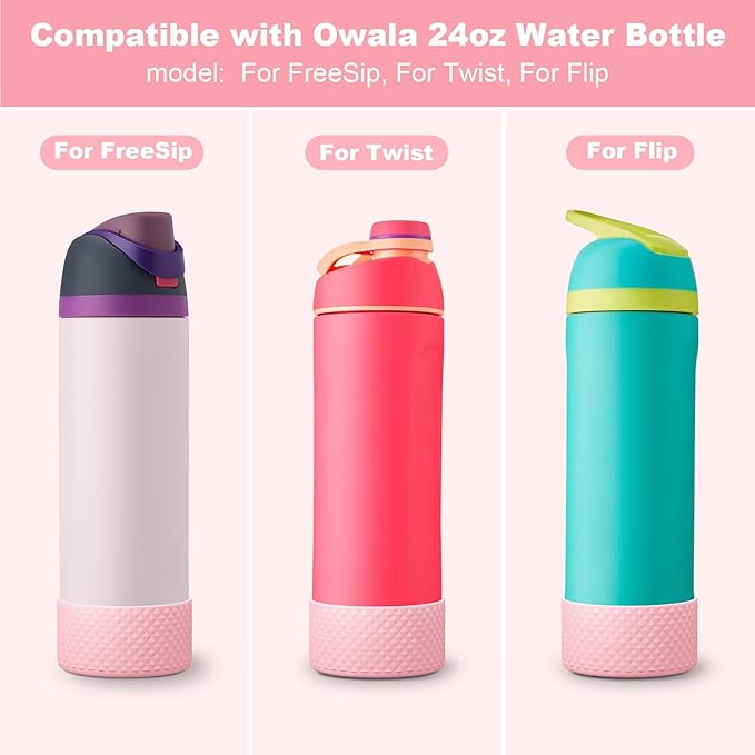 Silicone Boot for Owala Water Bottle 24 oz 32 oz 40 oz, Anti-Slip Protective Sleeve for FreeSip/Twist/Flip Stainless Steel Water Bottles Accessories