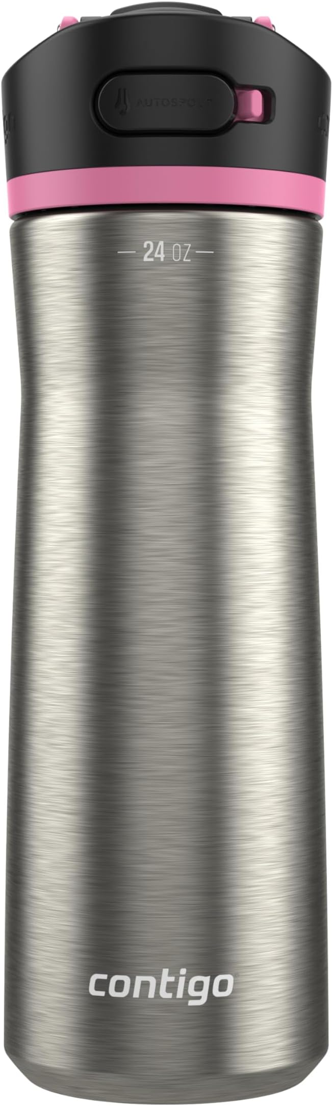 Contigo Ashland Water Bottle, 24 oz, Stainless Steel w/Azalea